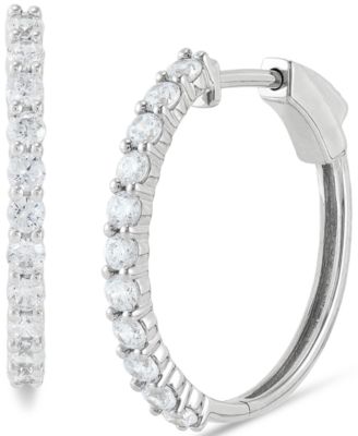 Grown With Love - Lab Grown Diamond Small Hoop Earrings (1 ct. t.w.) in 14k White Gold