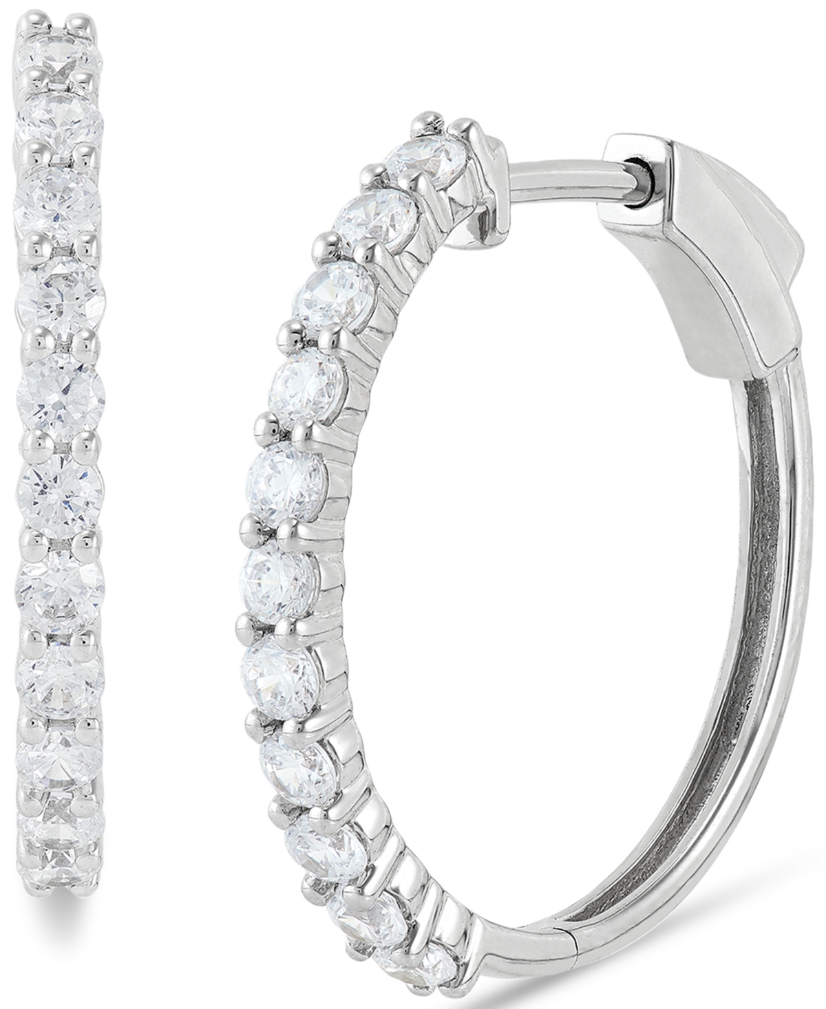 Lab Grown Diamond Small Hoop Earrings (1 ct. t.w.) in 14k White Gold - White Gold