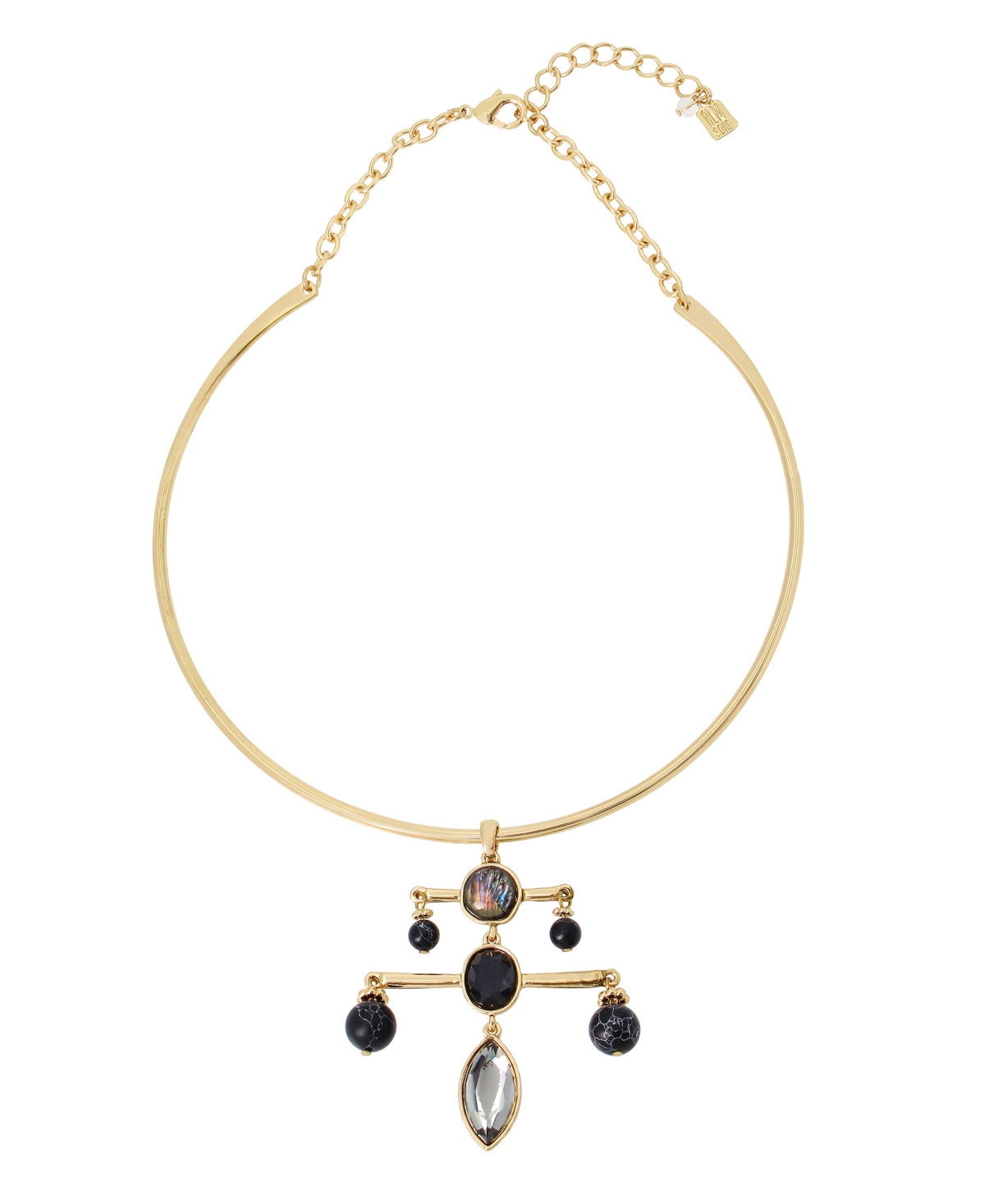 Women's Stone Pendant Necklace - Black Diamond