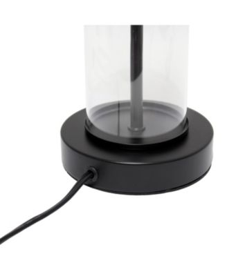Encased Metal and Clear Glass Table Lamp