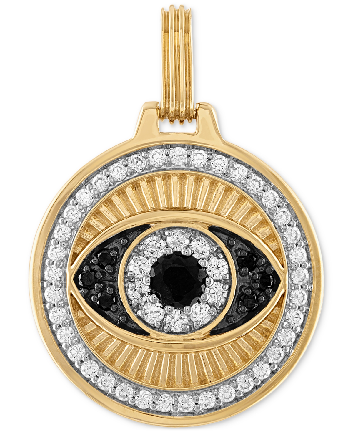 Cubic Zirconia Evil Eye Pendant in 14k Gold-Plated Sterling Silver, Created for Macy's - Gold Over Silver