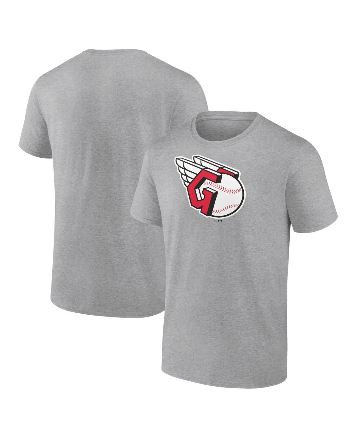 Shop Fanatics Men's  Heathered Gray Cleveland Guardians Official Logo T-shirt