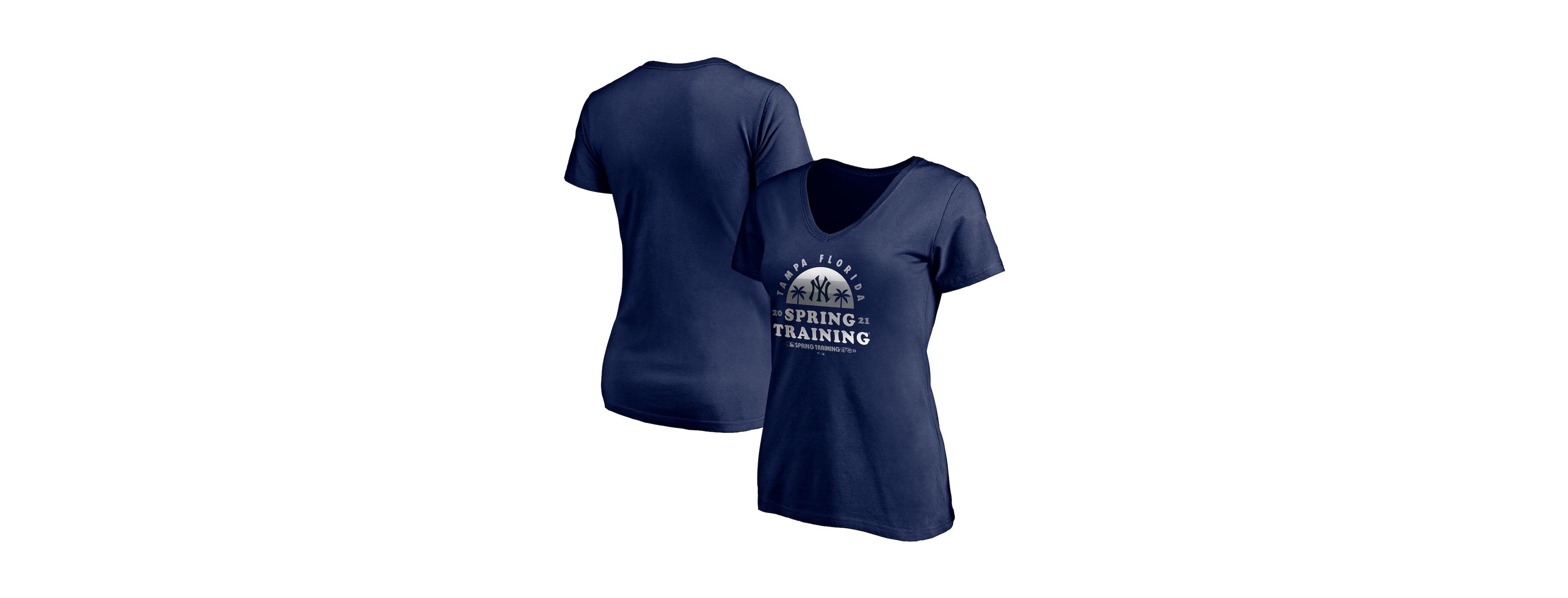 Women's Fanatics Navy New York Yankees 2021 Spring Training Upper Deck V-neck T-shirt