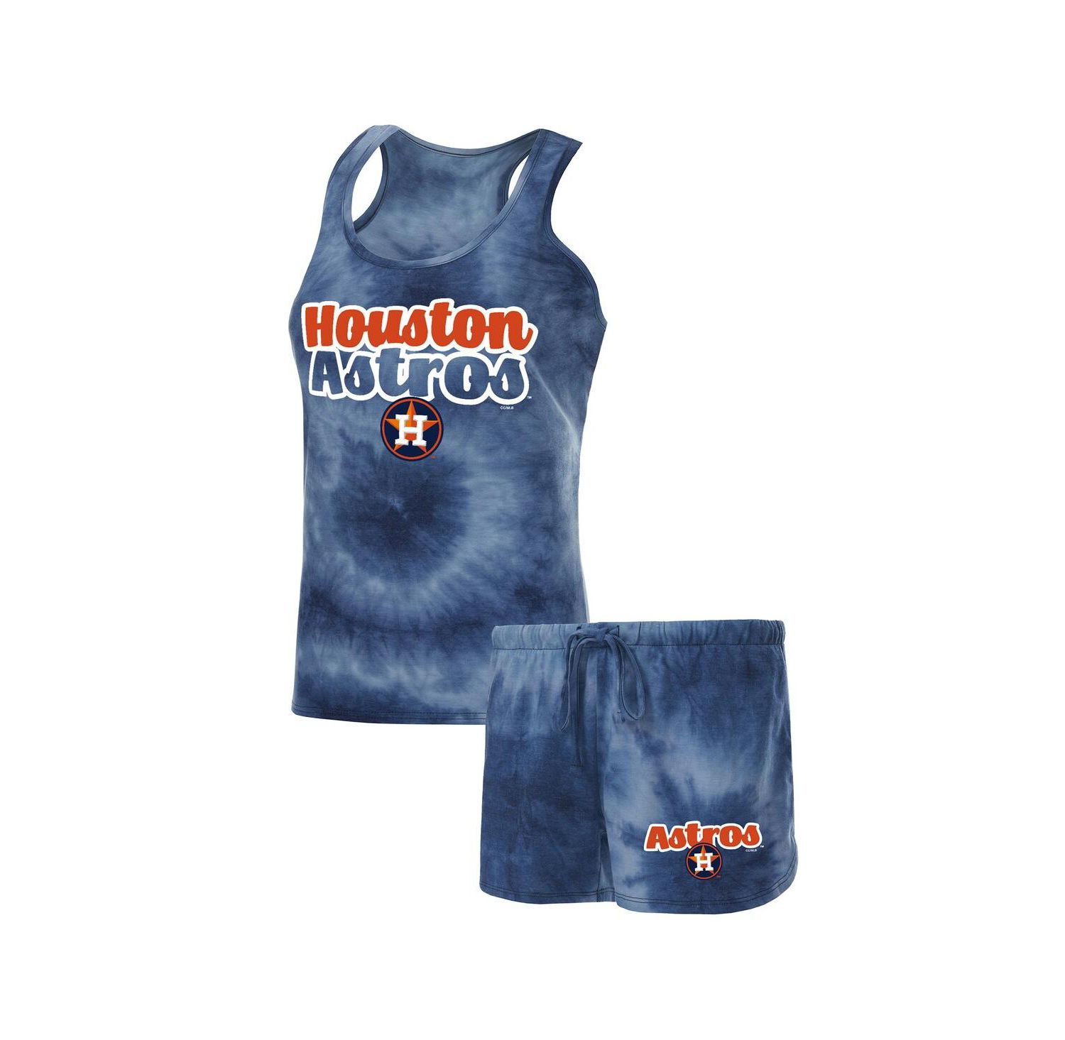 Women's Navy Houston Astros Billboard Racerback Tank Top and Shorts Set