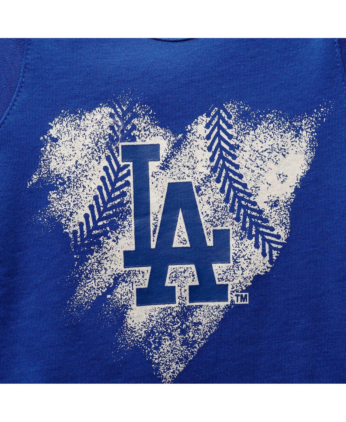 Outerstuff Girls Newborn And Infant Royal, White, Heathered Gray Los Angeles Dodgers 3-pack Batter Up Bodysuit In Royal,white,heathered Gray