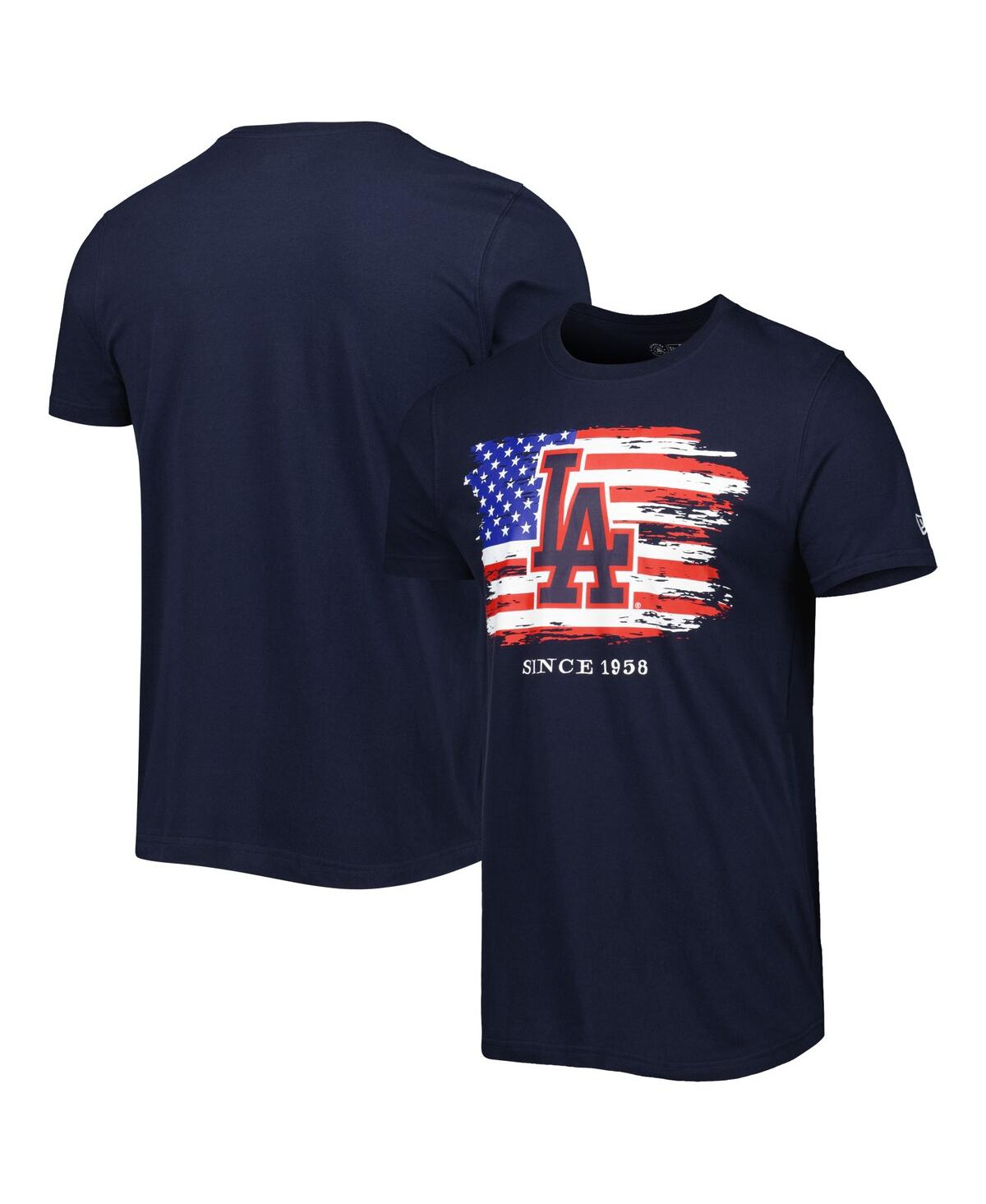 Shop New Era Men's  Navy Los Angeles Dodgers 4th Of July Jersey T-shirt