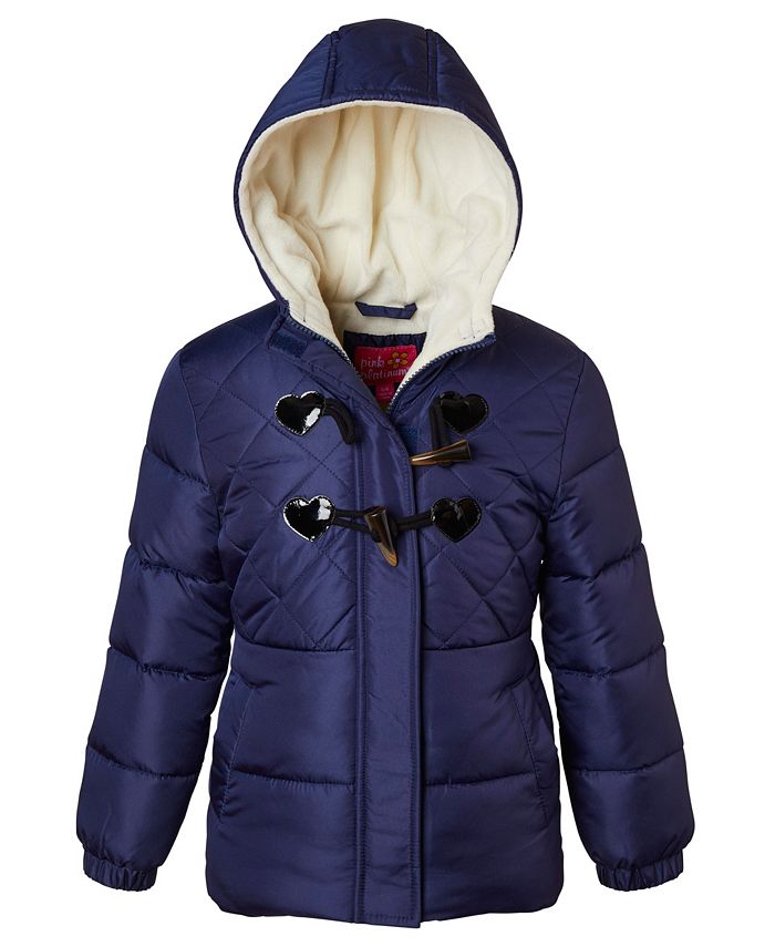 Ixtreme Big Girls Quilt Puffer Jacket with Fleece Hood - Macy's