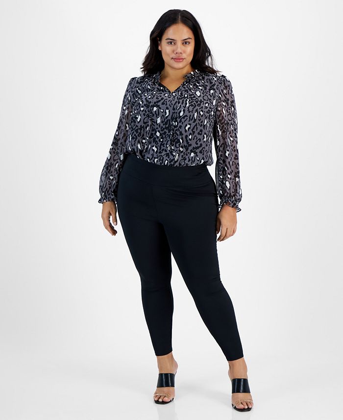 Bar III Plus Size High-Rise Compression Leggings, Created for Macy's -  Macy's