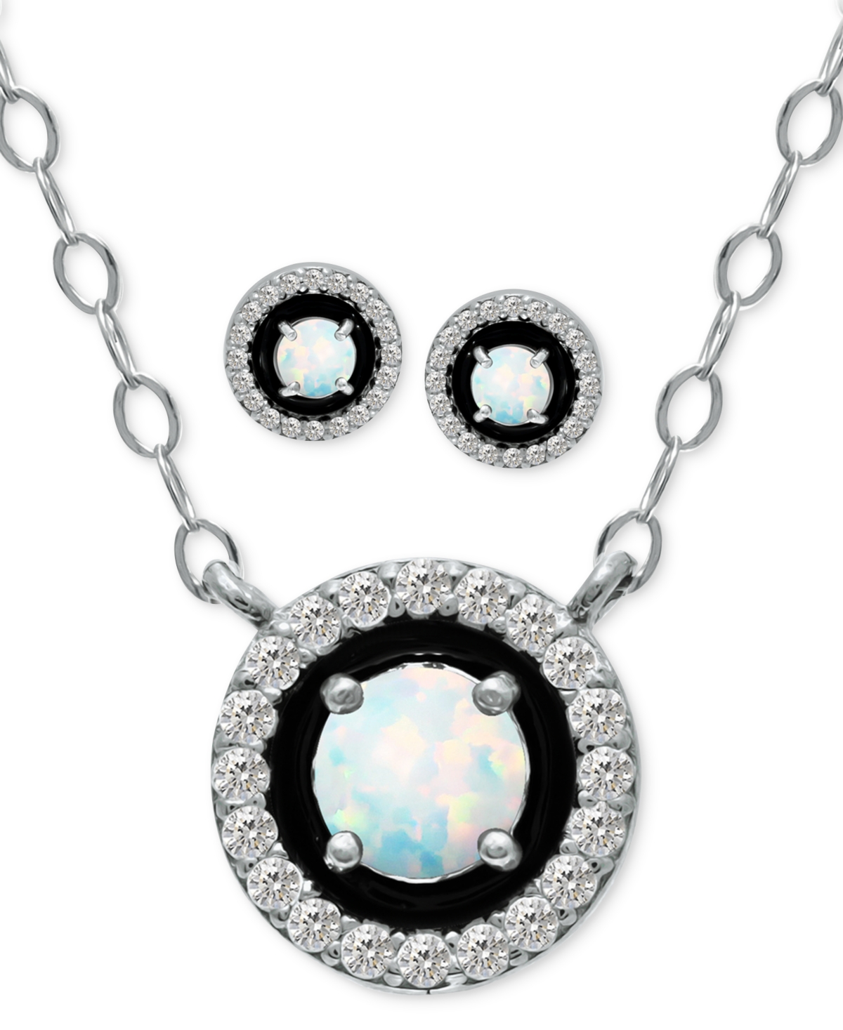 Giani Bernini 2-Pc. Set Blue Topaz, Cubic Zirconia & Enamel Pendant Necklace & Matching Stud Earrings (Also in Amethyst, Lab-Created Ruby, & Lab-Creat