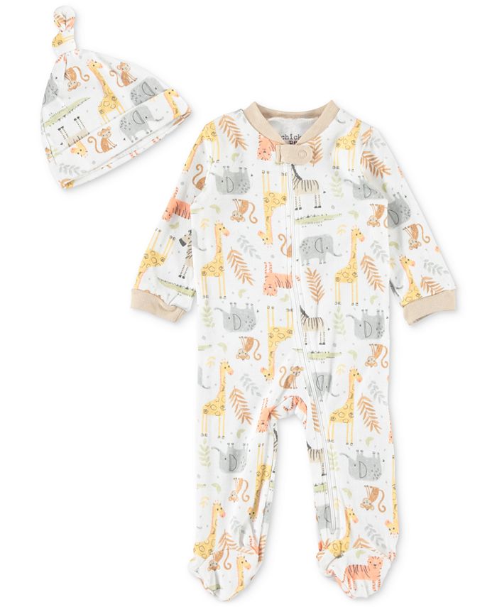 Chickpea Baby Boys Footed Coverall and Matching Hat, 2 Piece Set Macy's