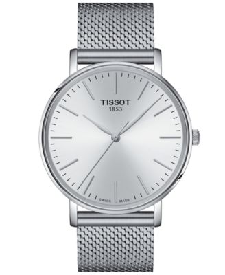 Tissot - Men's Swiss Everytime Stainless Steel Mesh Bracelet Watch 40mm