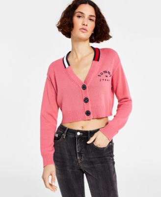 Tommy Jeans - Women's V-Neck Cropped Cardigan Sweater