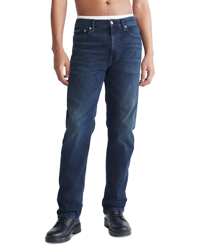 Calvin Klein Men's Straight-Fit Stretch Jeans - Macy's