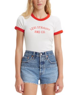 Levi's - Women's Cotton Graphic Ringer Short-Sleeve T-Shirt
