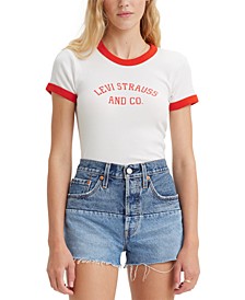 Women's Cotton Graphic Ringer Short-Sleeve T-Shirt, Created for Macy's