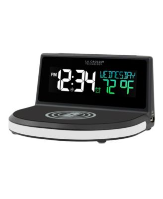 La Crosse Technology 617-148 Wireless Charging Alarm Clock with Glowing Light Base
