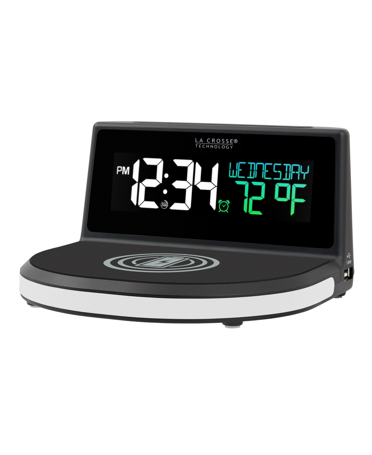 La Crosse Technology  Wireless Charging Alarm Clock with Glowing Light Base