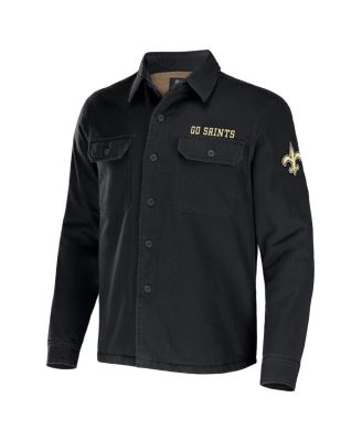 Men's NFL x Darius Rucker Collection by Black New Orleans Saints Canvas Button-Up Shirt Jacket