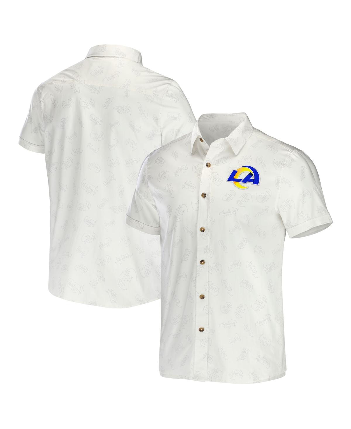 Men's Nfl x Darius Rucker Collection by Fanatics White Los Angeles Rams Woven Button-Up T-shirt - White