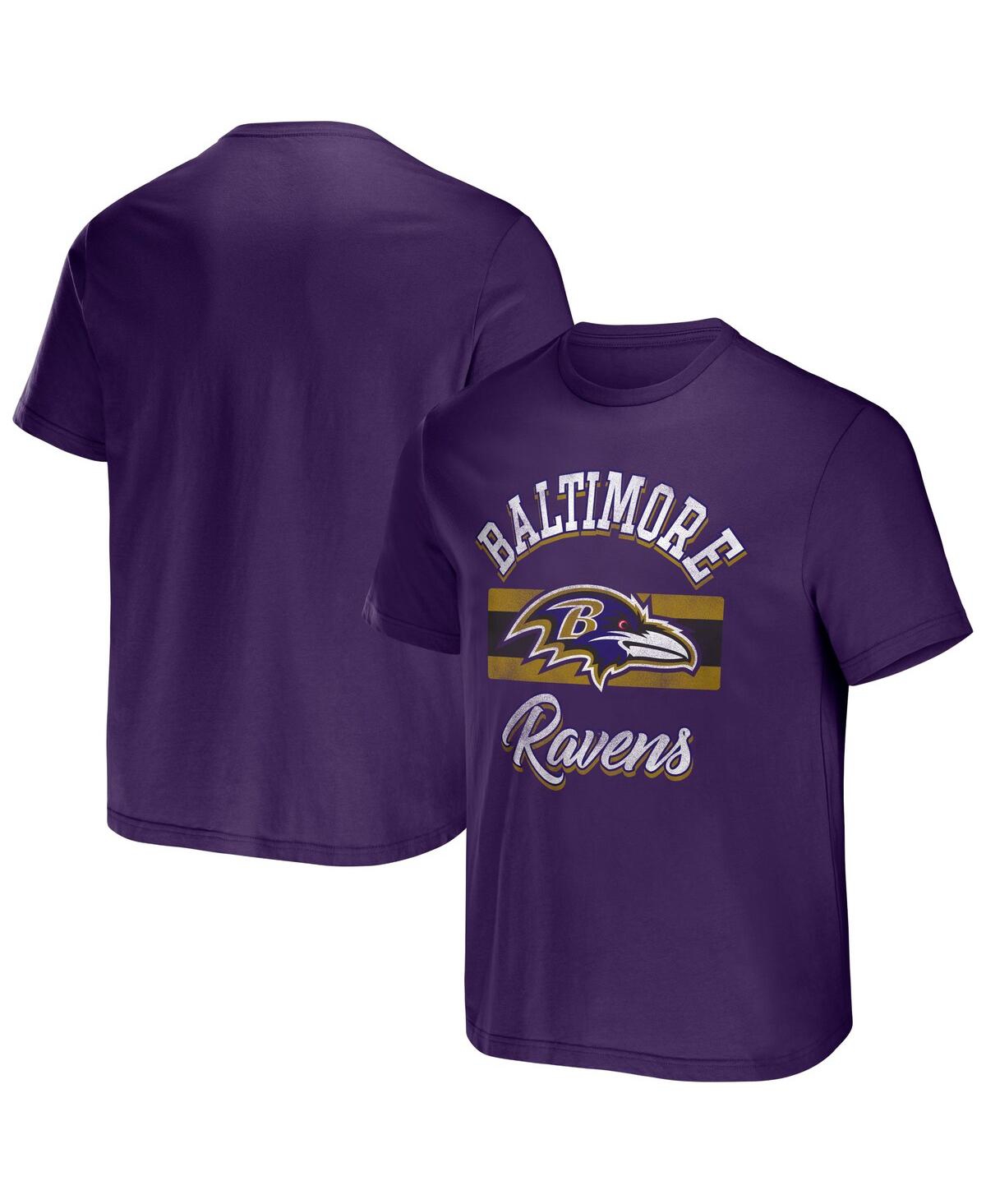 Fanatics Men's Nfl X Darius Rucker Collection By  Purple Baltimore Ravens Stripe T-shirt