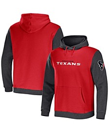 Men's NFL x Darius Rucker Collection by Red, Charcoal Houston Texans Colorblock Pullover Hoodie