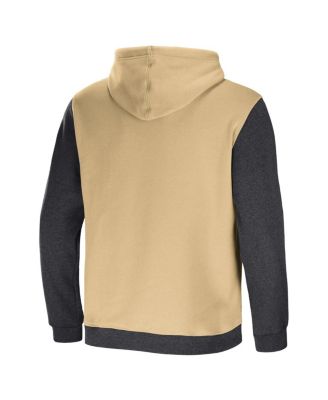 Men's NFL x Darius Rucker Collection by Gold, Charcoal New Orleans Saints Colorblock Pullover Hoodie