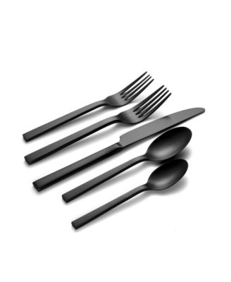 Chef's Table Black 20 Piece Everyday Flatware Set, Service For 4