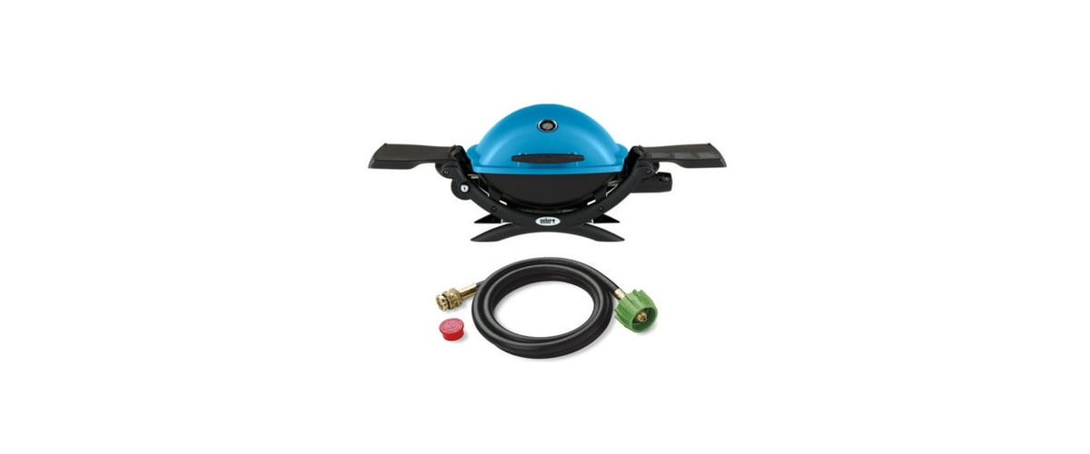 Q 1200 Gas Grill (Blue) And Adapter Hose - Blue