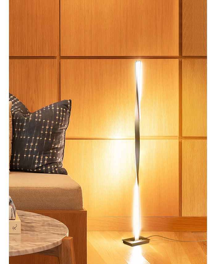 Brightech Helix LED Standing Decor Floor Lamp Silver Macy's