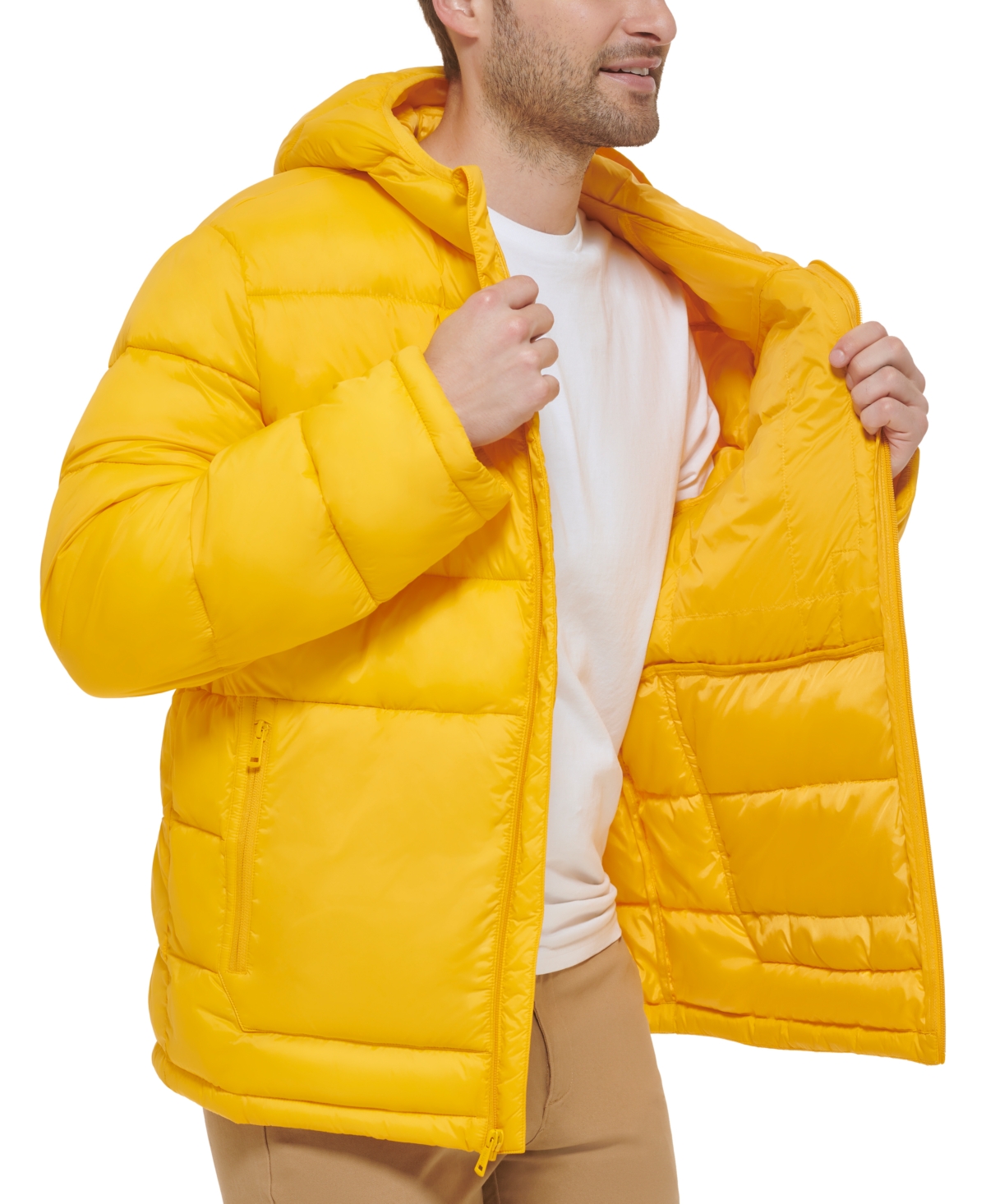 Cole Haan Men's Lightweight Hooded Puffer Jacket