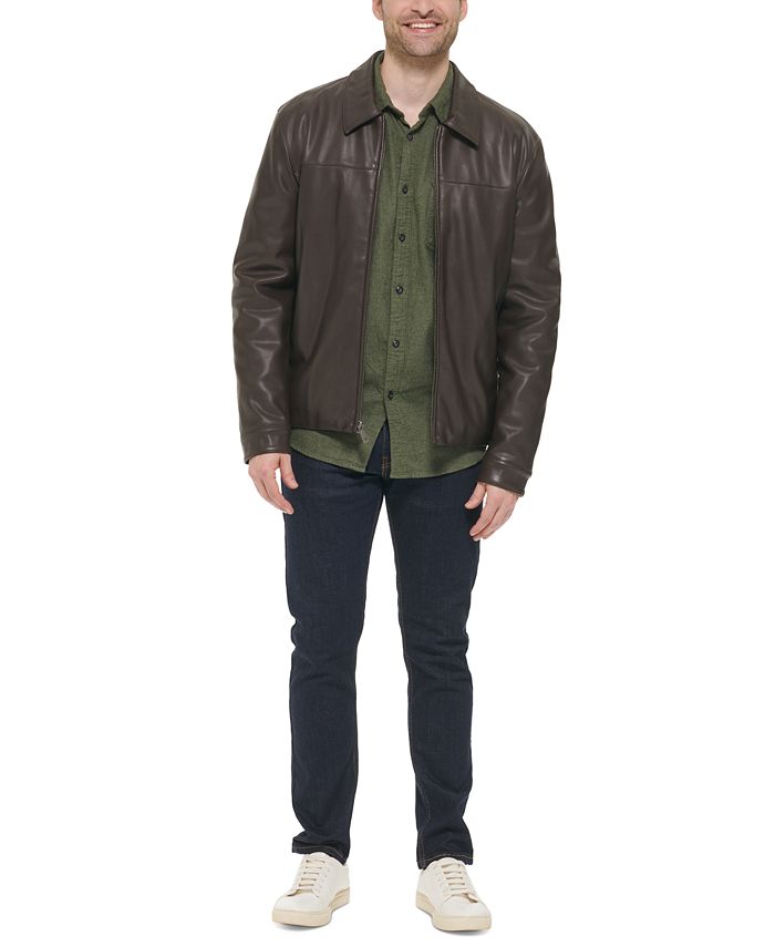 Cole Haan Men's Faux Leather Shirt Jacket Macy's