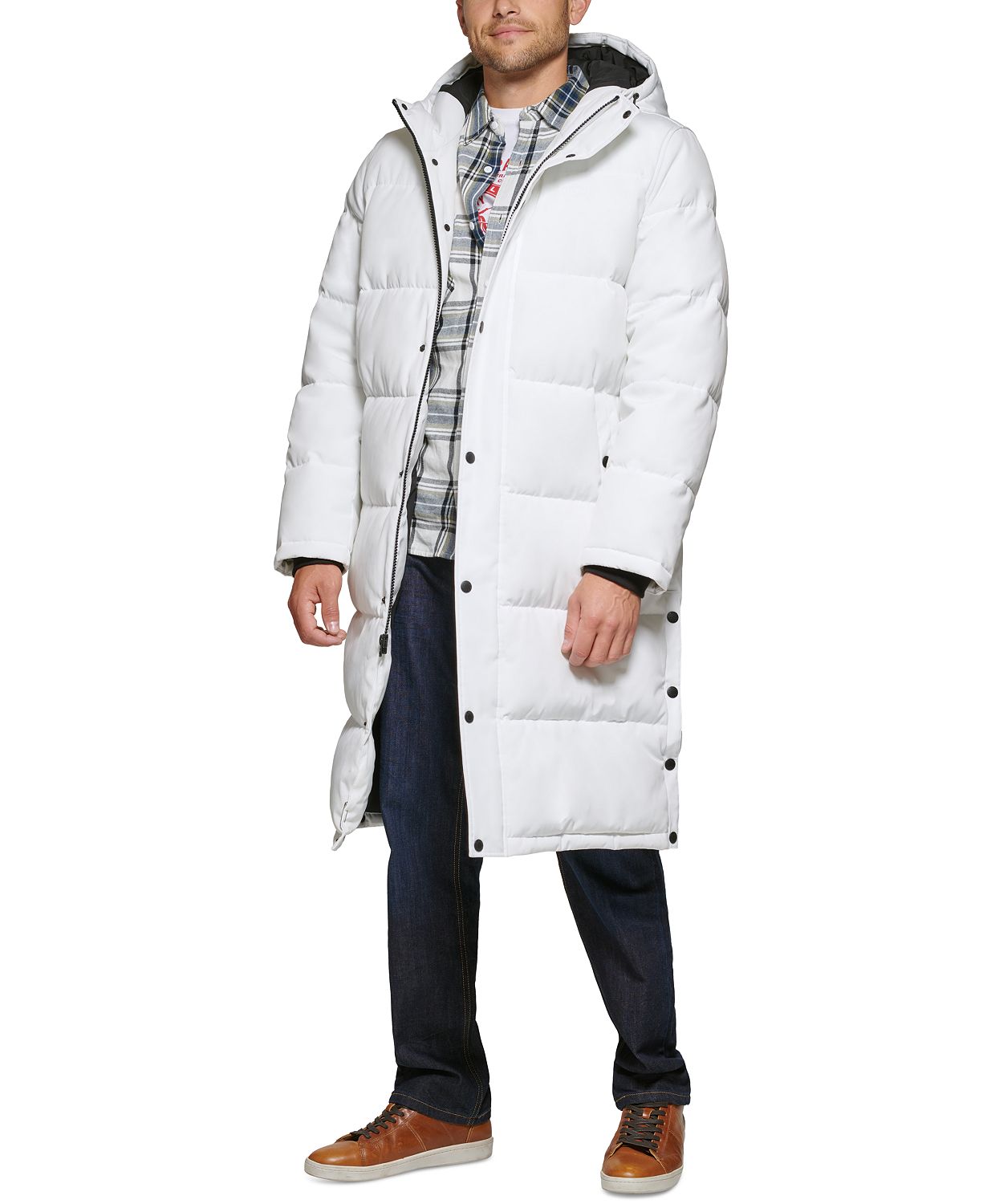 Mens Quilted Extra Long Parka Jacket
