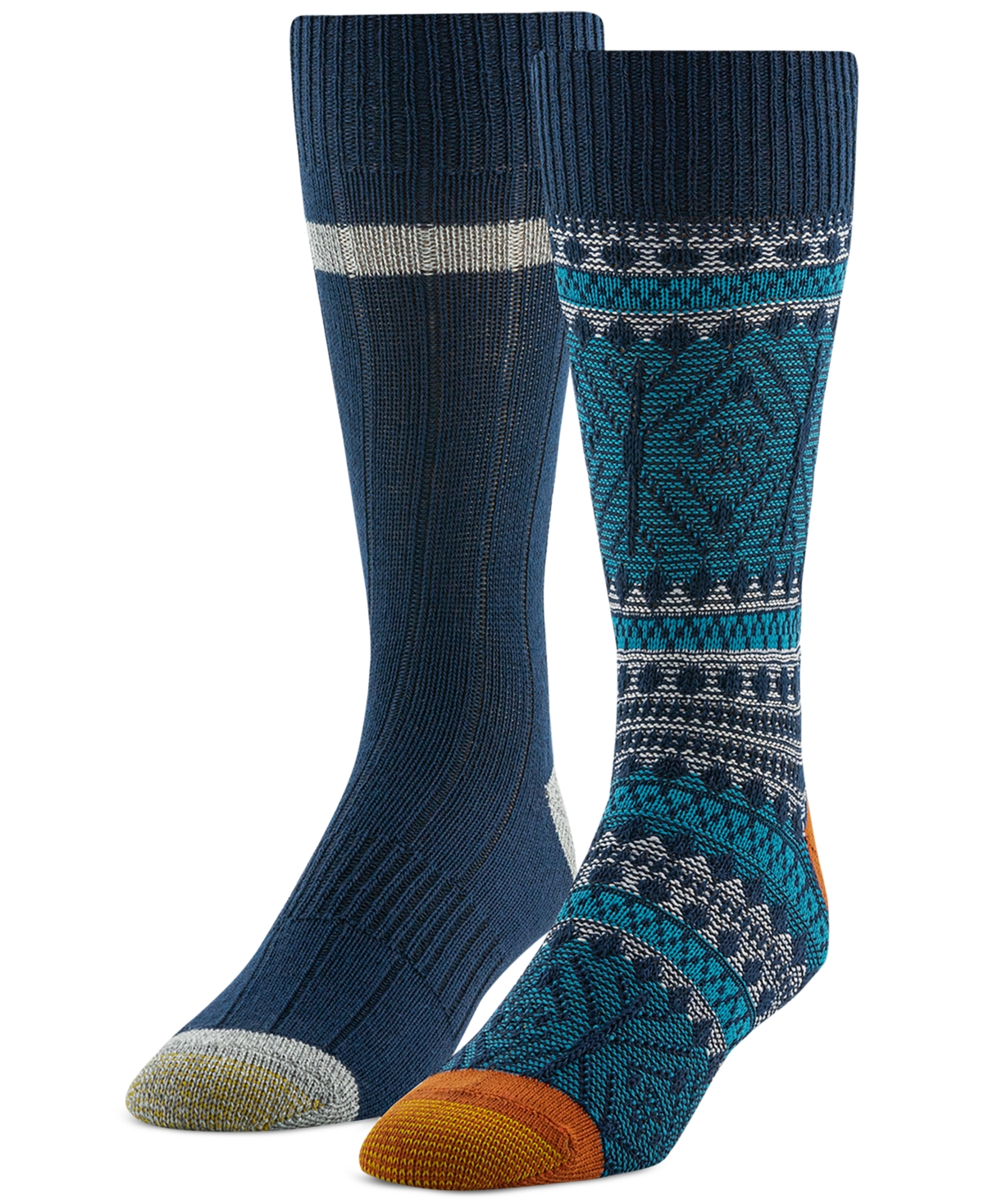 Men's 2-Pk. Fair Isle Texture Crew Socks - Multi