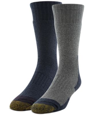 Gold Toe - Men's Lodge 2-Pk. Moisture-Wicking Solid Crew Boot Socks