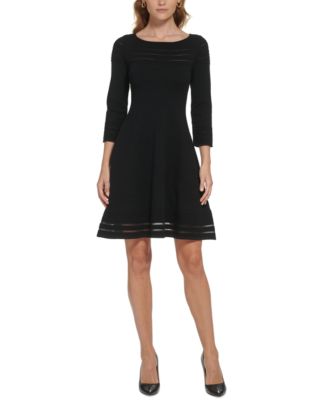 Jessica Howard Women's Mesh-Striped-Trim Dress - Macy's