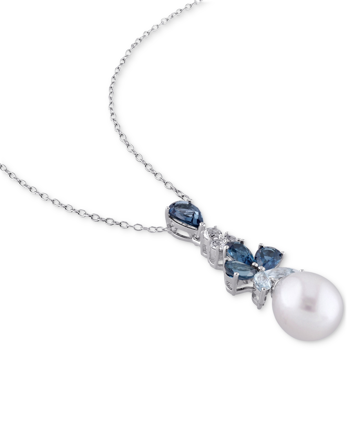 Cultured Freshwater Pearl (9-1/2 - 10mm) & Multi-Topaz (3-1/5 ct. t.w.) 18