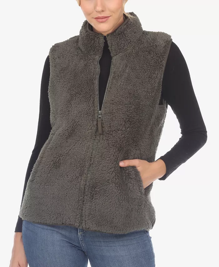 Women's Zip Up Sherpa Vest - thumbnail 8