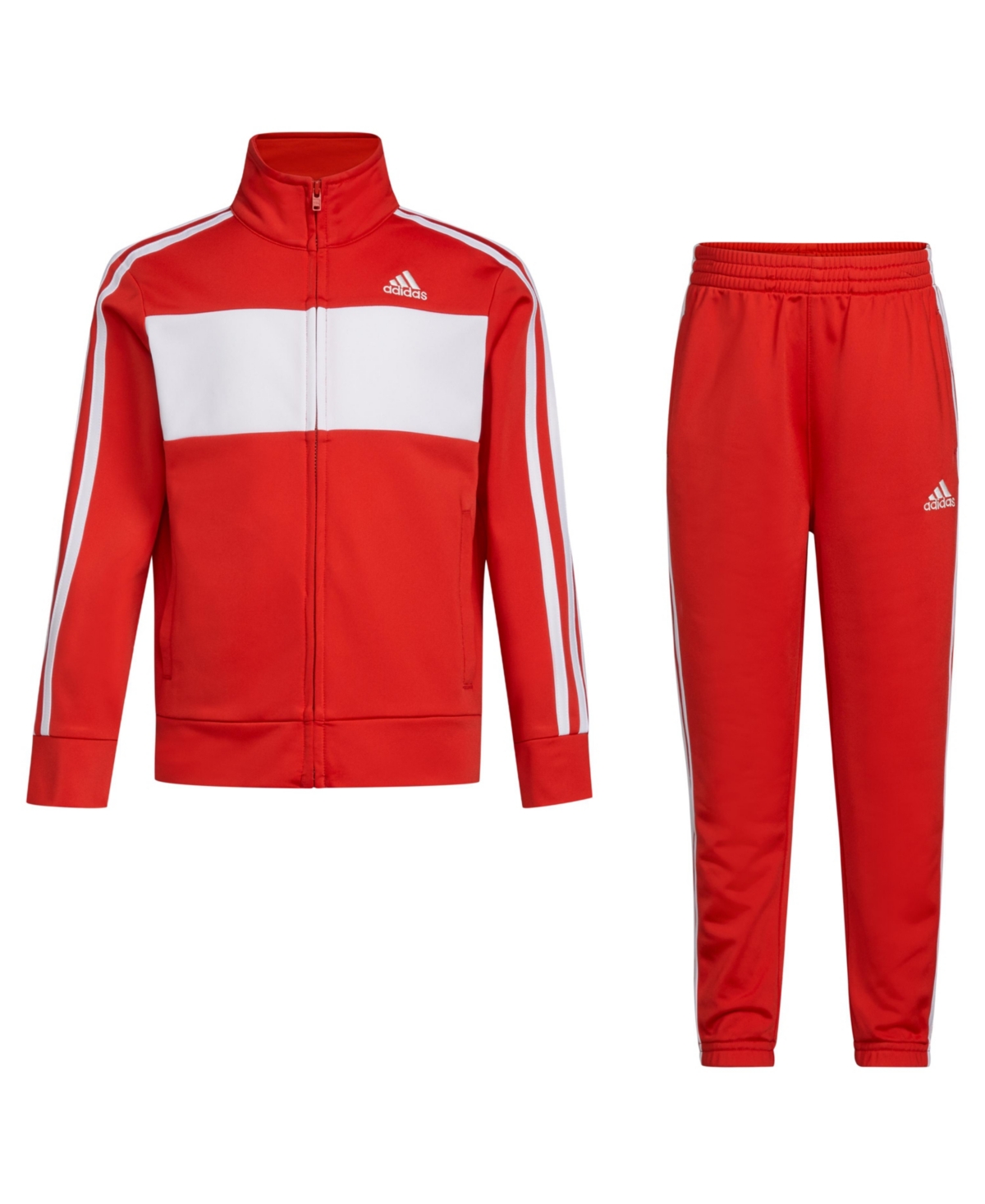 adidas Little Boys Long Sleeve Essential Tricot and Joggers, 2 Piece Set