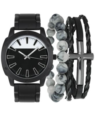 I.N.C. International Concepts - Men's Black-Tone Bracelet Watch 49mm Gift Set, Created for Macy's