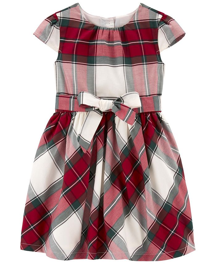 Carter s Toddler Girls Short Sleeve Holiday Plaid Dress with Bow Macy s