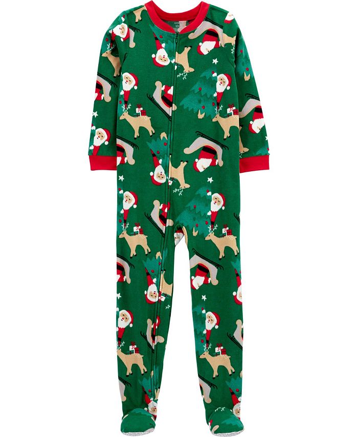 Carter s Big Kids One Piece Santa Fleece Footie Pajama Macy s