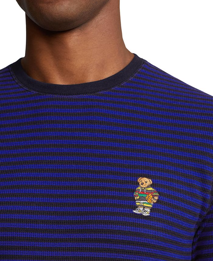 Ralph Lauren POLO RALPH LAUREN Polo Bear Thermal Long T-Shirt, Men's Size Medium cotton blue type Vintage Second Hand