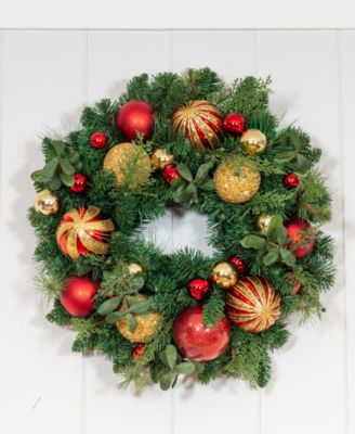 24" Lighted Christmas Wreath, Christmas Classic