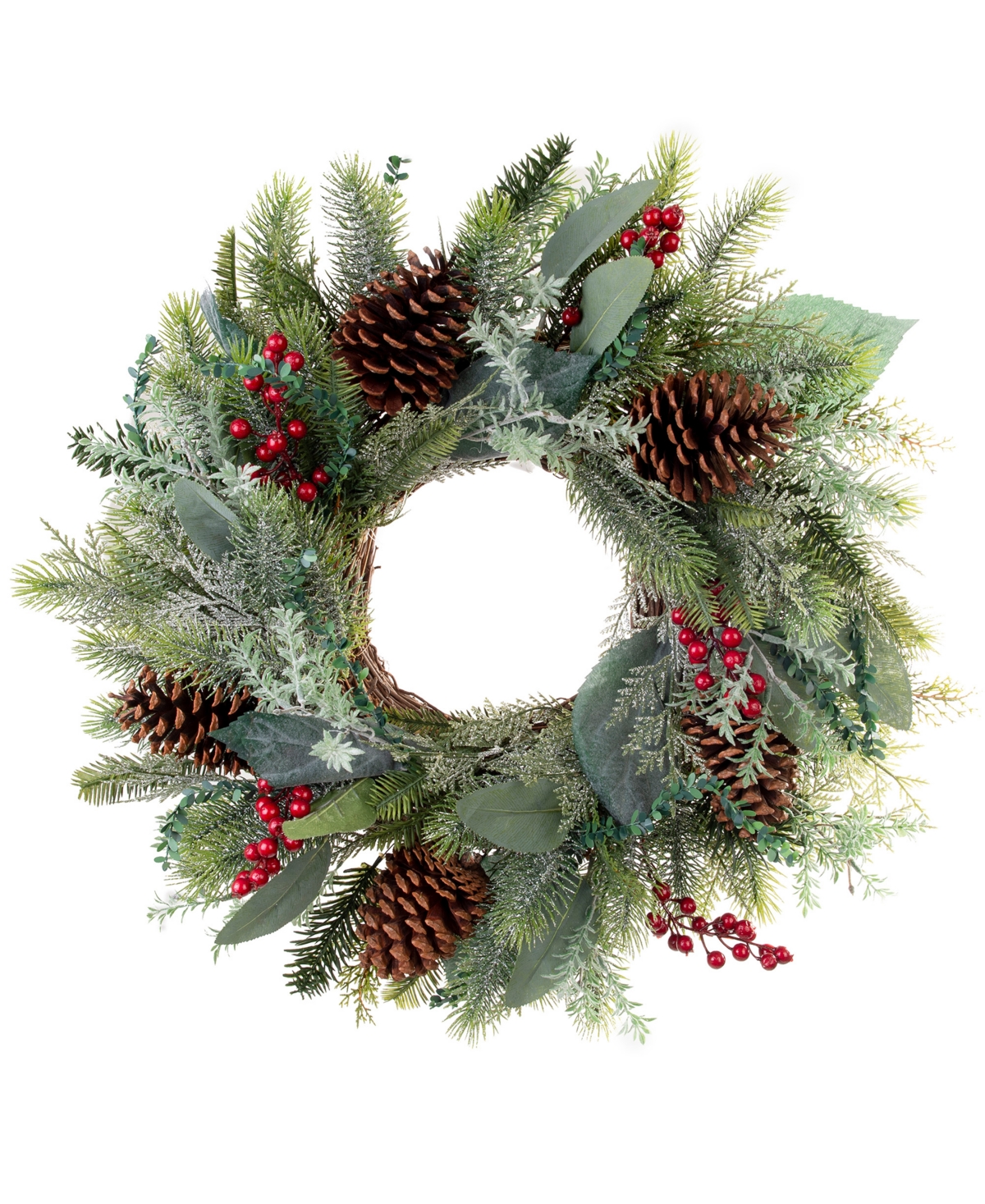 24" Lighted Christmas Wreath, Winter Frost - Assorted