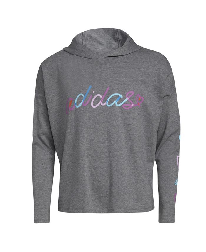 adidas Big Girls Long Sleeve Hooded T shirt Macy s