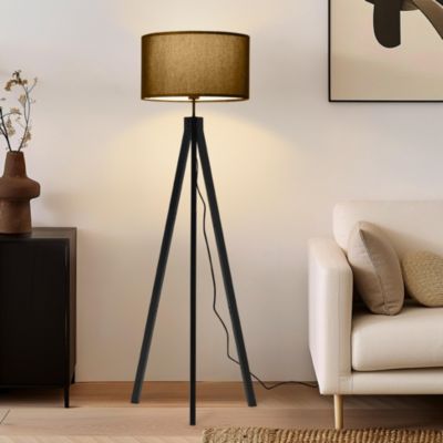 Eden 58" LED Traditional Tripod Floor Lamp with Fabric Drum Shade