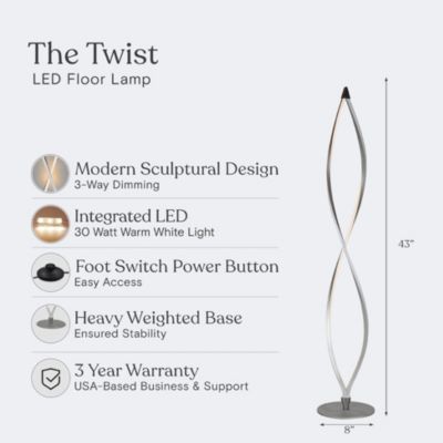 Twist 43" Dimmable LED Floor Lamp