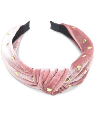 Photo 1 of INC International Concepts Gold-Tone Heart Studded Knotted Faux-Suede Headband, 