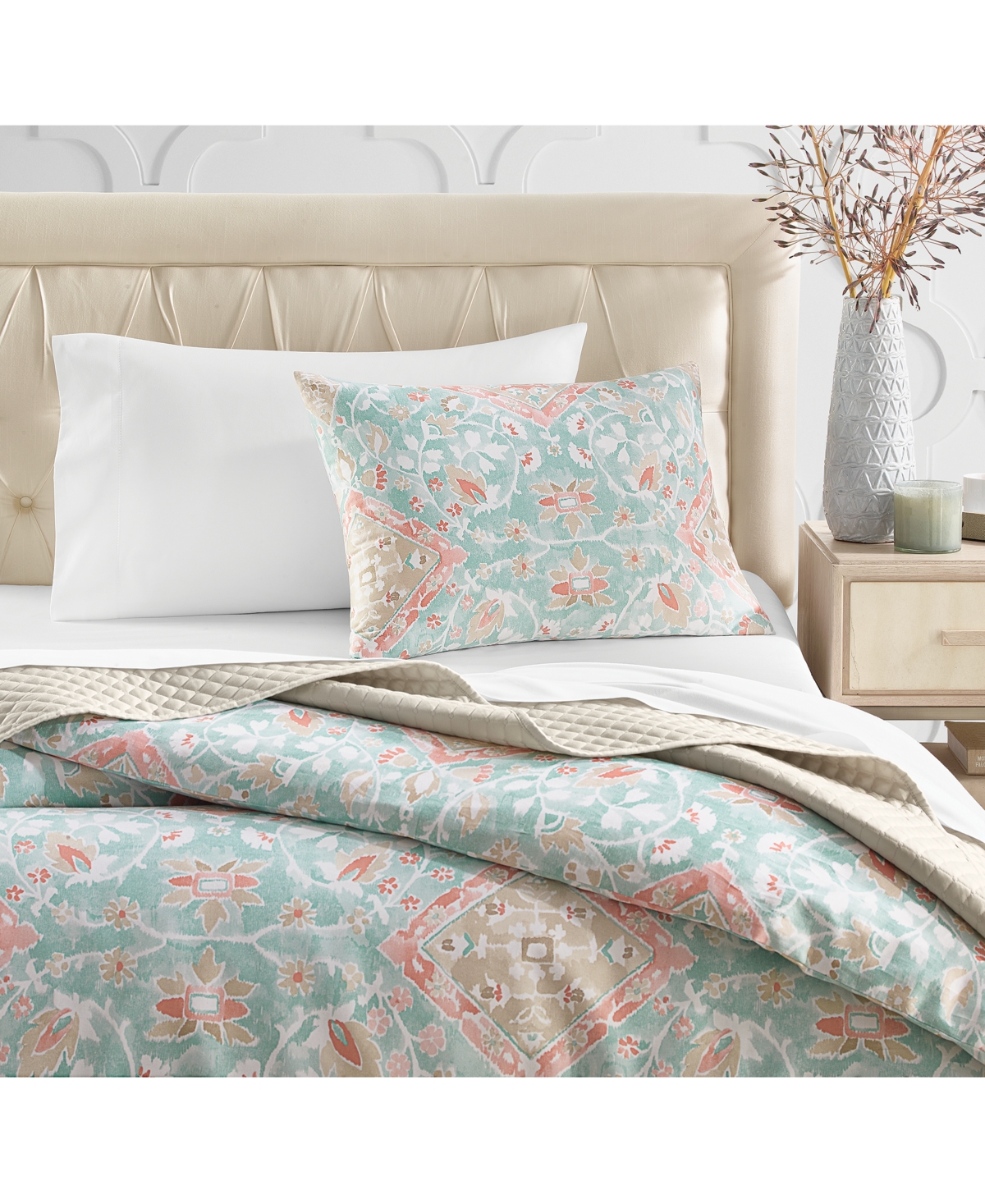 Last Act! Charter Club Damask Designs Terra Mesa 3-Pc. Duvet Cover Set, King, Exclusively at Macy's -aqua