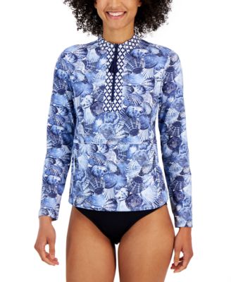 Tommy Bahama - Women's Printed Quarter-Zip Rash Guard Cover-Up